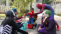 (6)_Joker Push spiderman fall Into Lake Giant Crab Attacks!!! Superheroes Venom Children Action Movies