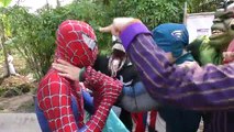 (7)_Joker Push spiderman fall Into Lake Giant Crab Attacks!!! Superheroes Venom Children Action Movies