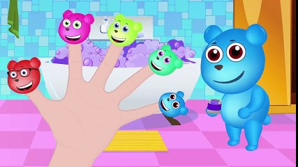 Mega Gummy Bear Dirty With Paint Finger Family Nursery Rhymes for kids Toys Fun