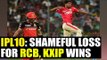 IPL 10: Virat Kohli led RCB faces shameful loss, KXIP wins by 19 runs | Oneindia News