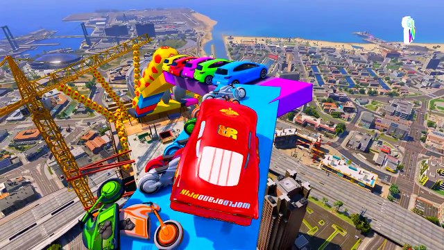 LEARN COLORS & NUMBERS with COLOR CARS Race In The Sky With SPIDERMAN & Nursery Rhymes Songs