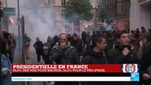 Scènes d'affrontements à Paris entre manifestants et forces de l'ordre après la victoire d'Emmanuel Macron