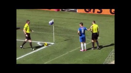 Assistant Referee Gets Sick and Pukes In Lower French League!