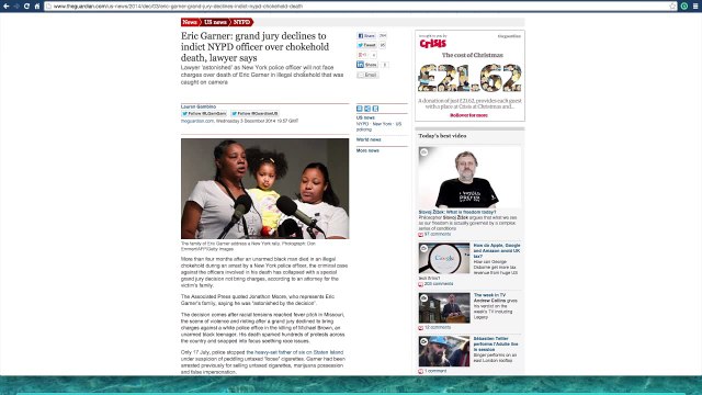 NO INDICTMENT FOR NYPD POLICE OFFICER IN ERIC GARNER MURDER CASE | ERIC GARNER MURDER