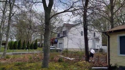 Couper un arbre.. sur sa voiture FAIL