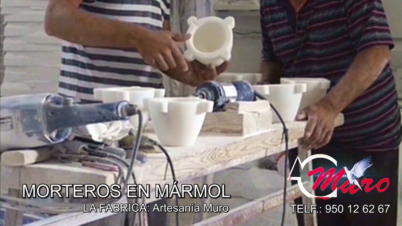 Mortero en mármol 14CM de diámetro. Artesanía Muro