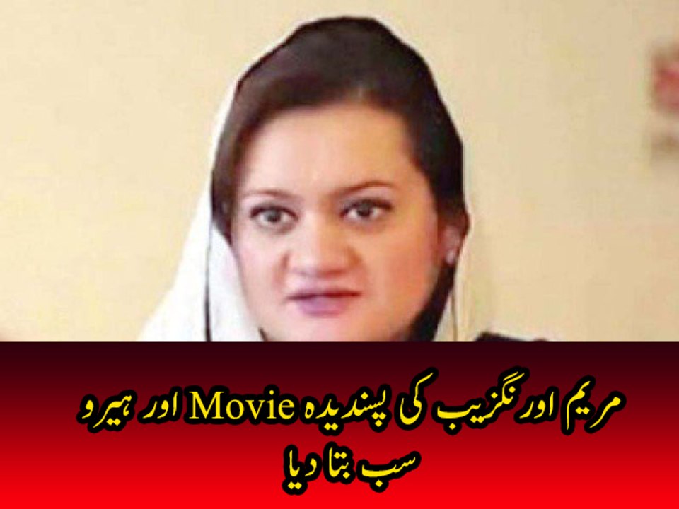 marriyum aurangzeb ki Pasndeda Movie, Aur Favorite Hero