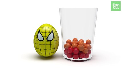 Learn Colors with Spiderman Surprise Eggs -EvanKids