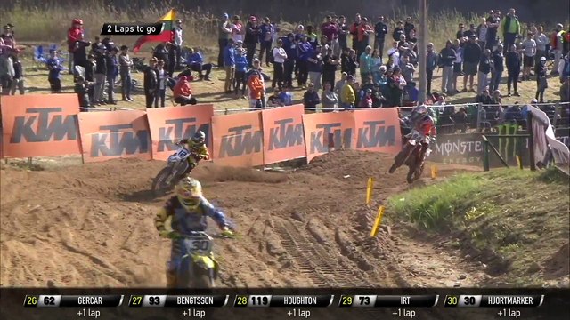 MXGP of Latvia Jeffrey Herlings passes Max Nagl at the last lap of MXGP Qualifying Race