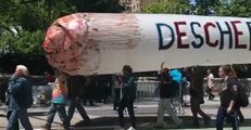 Activists March Giant Joint Through Streets at NYC Cannabis Parade