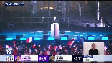 Emmanuel Macron : "Ce soir vous l’avez emporté. La France l’a emporté"