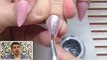 FUTURE ☑️ Holographic powdered GEOMETRIC nail art design on ALMOND SHAPED gel nails EXTENS