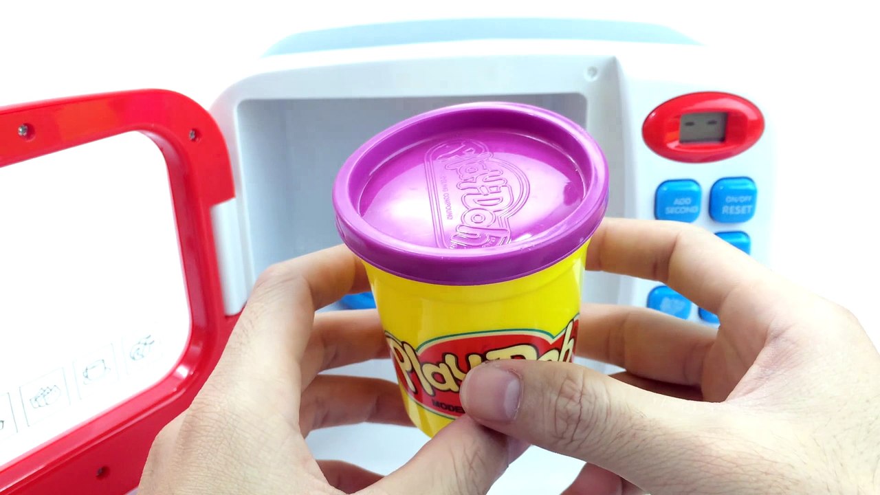 Colors for Children to Learn with Microwave and Surprise Eggs - Play Doh & McQueen Finger Family