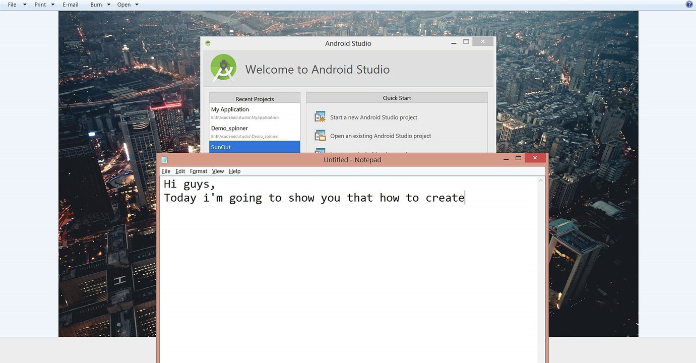 How to create application using Android Studio