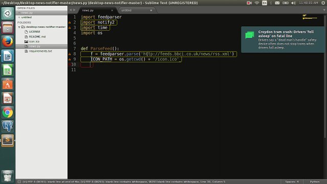 Python Desktop News Notifier in 20 Lines