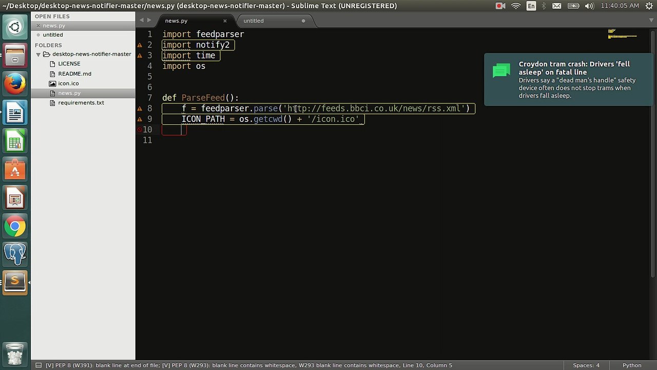 Python Desktop News Notifier in 20 Lines
