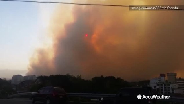 Wildfire smoke darkens the skies in Gangneung, South Korea