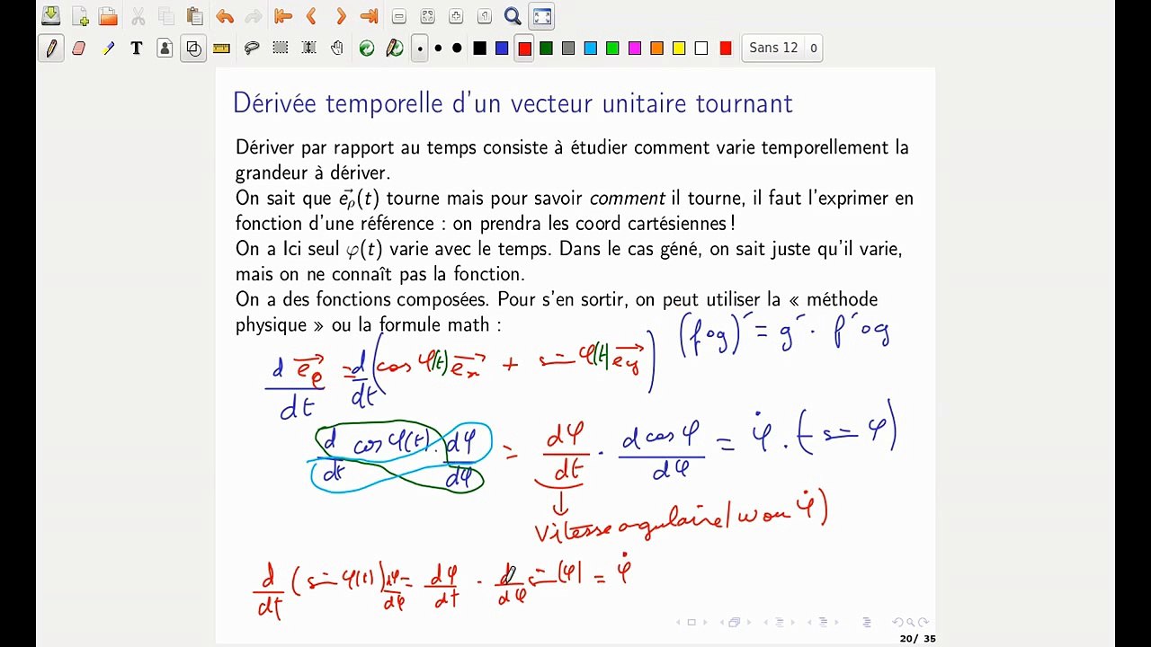 Cinematique - Exprimer les grandeurs en coordonnées cylindriques