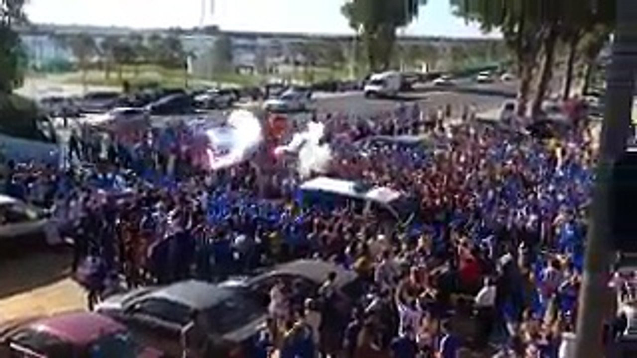 llegada del Recre para enfrentarse al san Fernando
