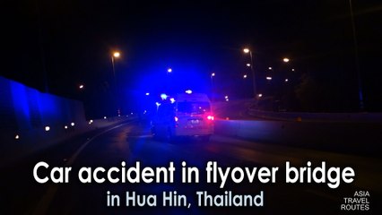 Car accident in flyover bridge Hua Hin