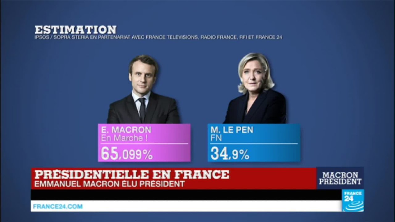 Présidentielle : au QG de Marine Le Pen, perdante de l'élection,  les militants chantent la Marseillaise
