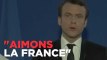 "Aimons la France" : le premier discours de Macron, président élu