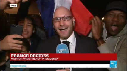 France Presidential Election: Joy in the streets after Emmanuel Macron's large win in the Paris area