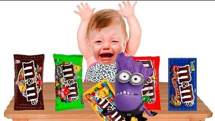 Bad Baby crying and learn colors-Colorful M&M candy- Finger Family Song Collection