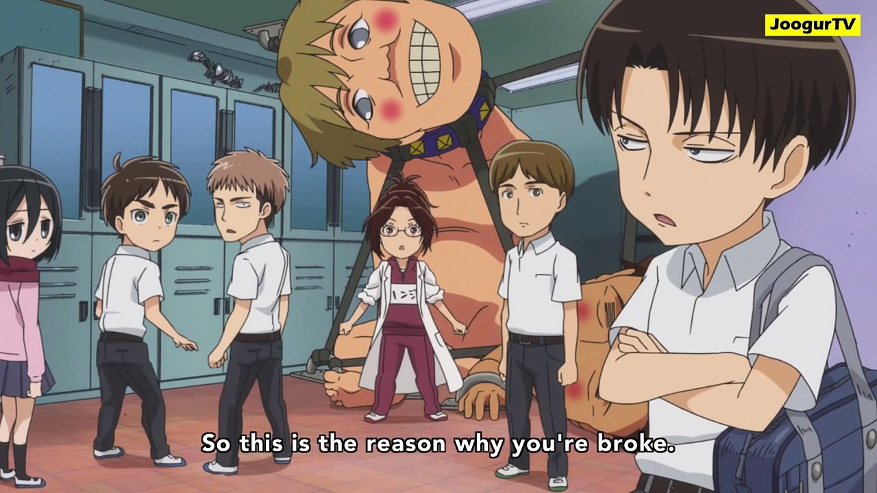 Levi and Hanji - Funny dog food scene [Attack on Titan- Junior High]