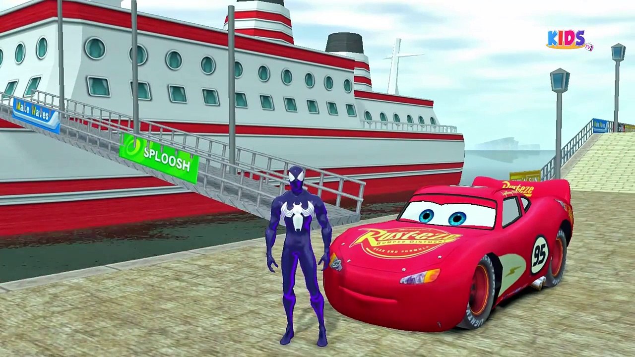 Disney Pixar Cars Spiderman Lightning McQueen   Spiderman Nursery Rhymes for children