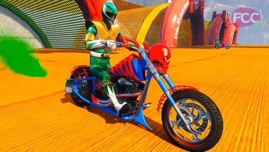 COLORS MOTORCYCLES Jumping w Superhero Cartoon Videos in ...