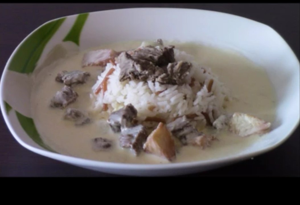 Rindfleisch in joghurtsoße, arabisches nationalgericht aus syrien, lecker