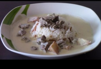 Rindfleisch in Joghurtsoße, arabisches Nationalgericht aus Syrien, lecker