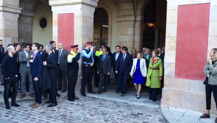 Forcadell i Simó sortint del Parlament cap al TSJC
