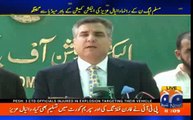 Daniyal Aziz talking to Media outside Election Commission