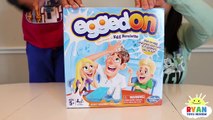 EGGED ON Egg Roulette Challenge Family Fun Game for Kids! Gross Messy Real Food Eggs Surpr