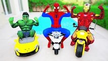 THE AVENGERS : Spiderman Hulk IronMan Racing Prank! w/ Joker Funny for Kids Superheroes in Real Lif