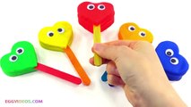 Play Doh Lollipops Heart Cake Pops Learn Colours Toys Peppa Pig Disney Frozen Hello Kitty