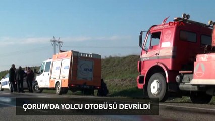 Çorum'da otobüs devrildi 1 ölü, 38 yaralı