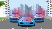 El Coche de Policía es Azul y sus amigos - Dibujo animado de coches - Carritos Para Niños