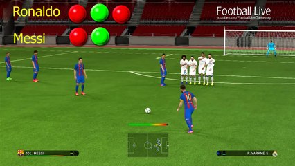 PES 2017 - Free Kick Challenge from 30m - RONALDO vs MESSI #1