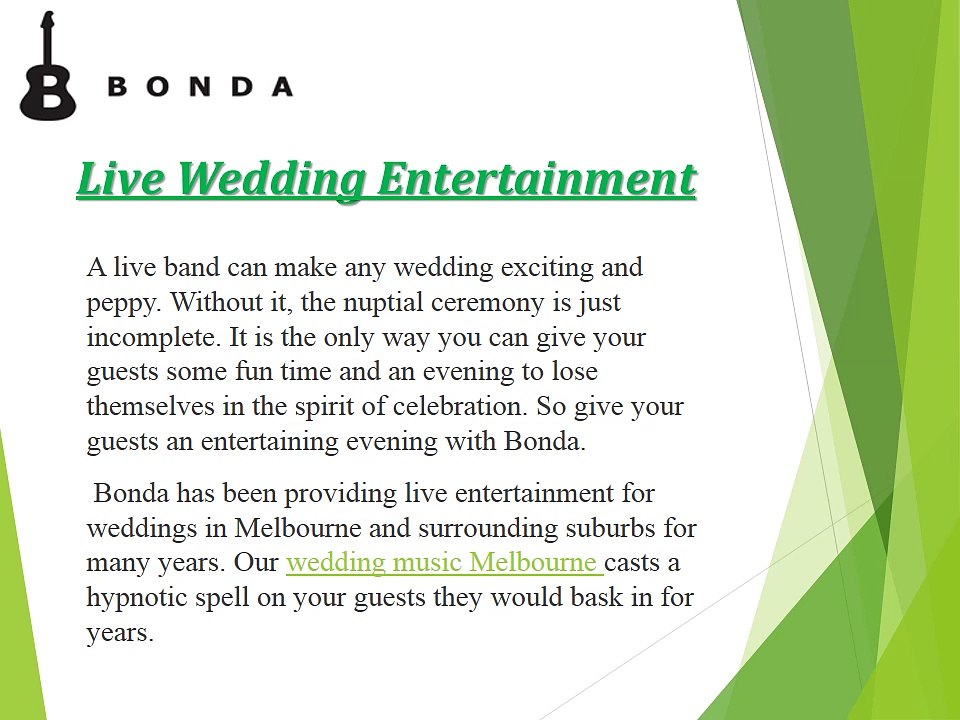 Best Live Wedding Entertainment Bands in Melbourne