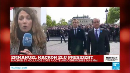 Cérémonies du 8 mai : François Hollande "très paternel" avec Emmanuel Macron