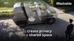 This provocative concept car contains private pods for each passenger