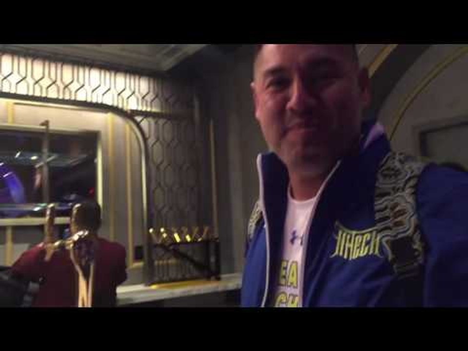 Lomachenko trying on his gloves