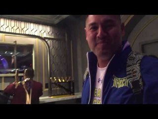 Lomachenko trying on his gloves
