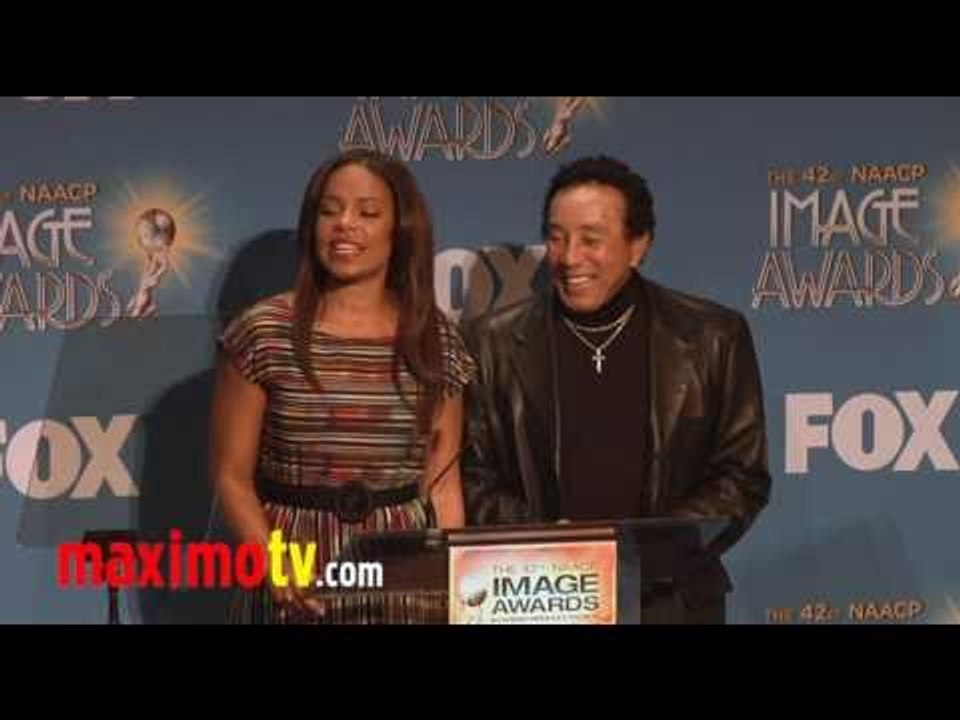 Sanaa Lathan and Smokey Robinson at "42nd NAACP Image Awards" Nominations PART 4