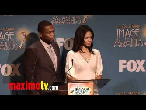 Curtis 50 Cent Jackson & Kimberly Elise at 42nd NAACP Image Awards Nominations PART 1