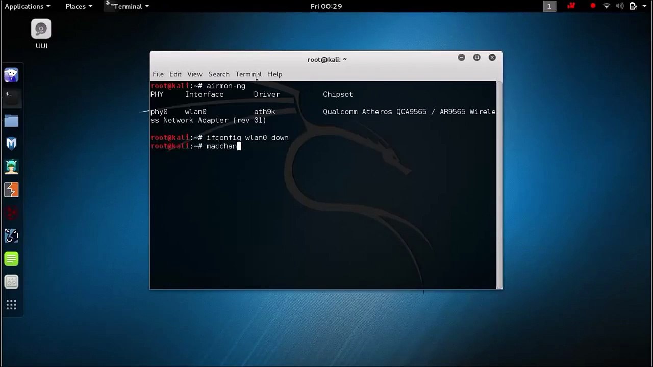 How to spoof mac address using kali linux macchanger in kali linux