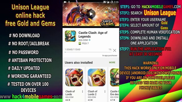 Unison League Hack Cheats for Android & iOS Get FREE GOLD GEMS NO ROOT or JAILBREAK